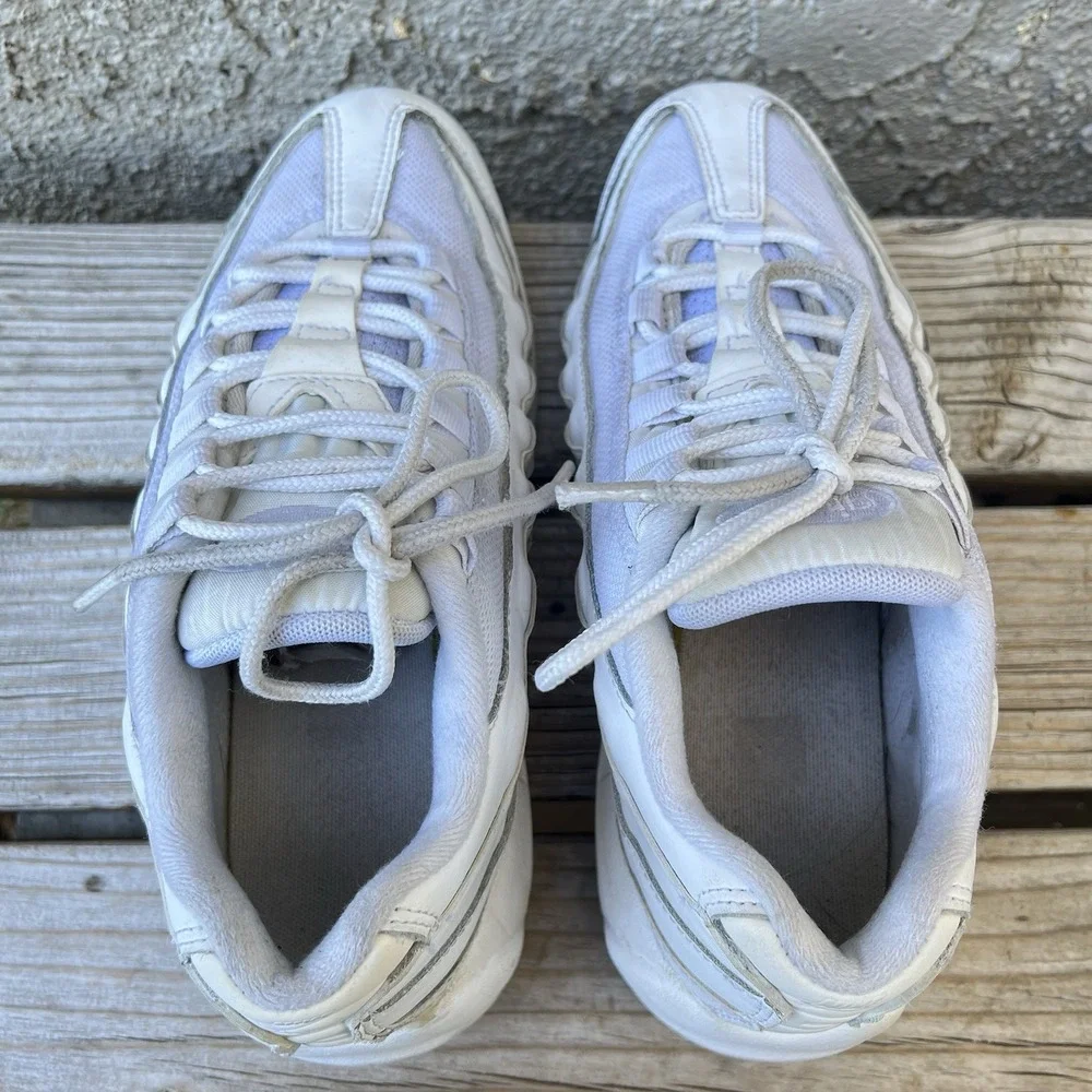 Nike Shoes Men Size 6.5Y Air Max 95 Recraft (GS) US Triple White Retro